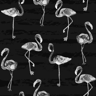 Flamingo desen. Yaz suluboya arka plan.