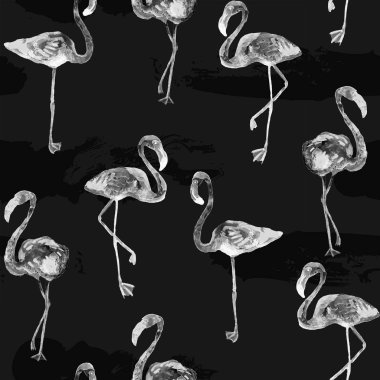 Flamingo desen. Yaz suluboya arka plan.