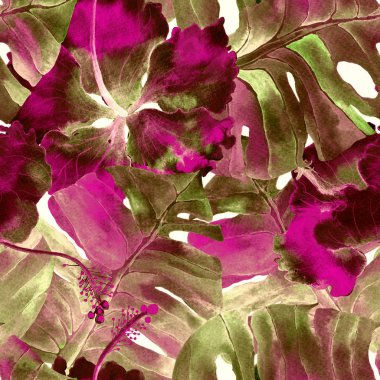 Suluboya Tropikal Desen.