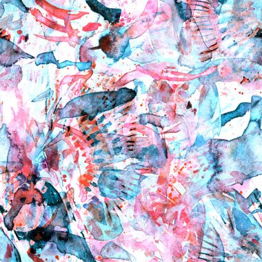 Suluboya etnik seamless modeli.