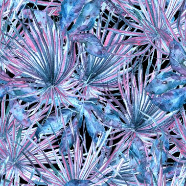 Egzotik desen. Yaz suluboya arka plan.