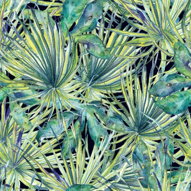 Egzotik desen. Yaz suluboya arka plan.