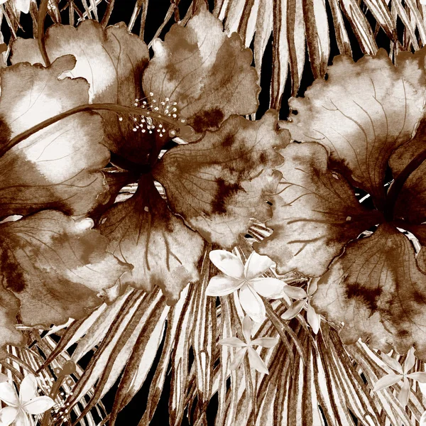 Egzotik desen. Yaz suluboya arka plan.