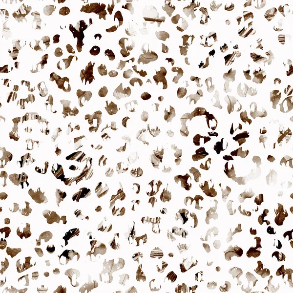 Leopard seamless watercolor pattern. — Stock Photo, Image