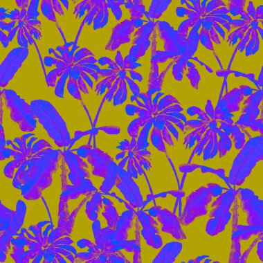 Suluboya palmiye desen.