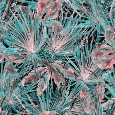 Egzotik desen. Yaz suluboya arka plan.