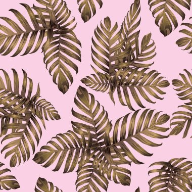 Palm Monstera egzotik Seamless modeli. 