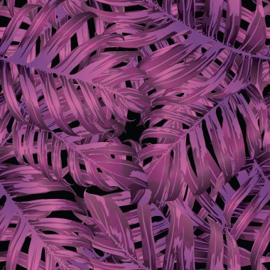 Palm Monstera egzotik Seamless modeli. 