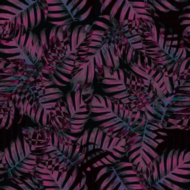 Palm Monstera egzotik Seamless modeli. 