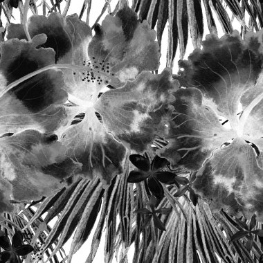 Egzotik desen. Yaz suluboya arka plan.