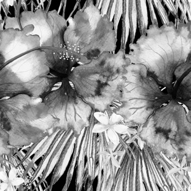 Egzotik desen. Yaz suluboya arka plan.