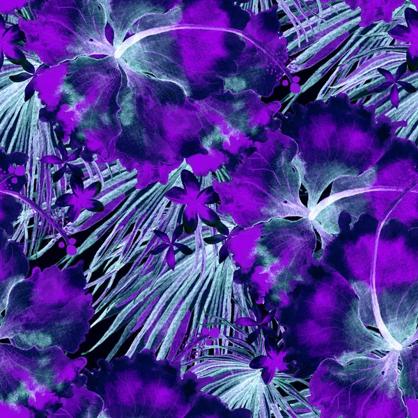 Egzotik desen. Yaz suluboya arka plan.