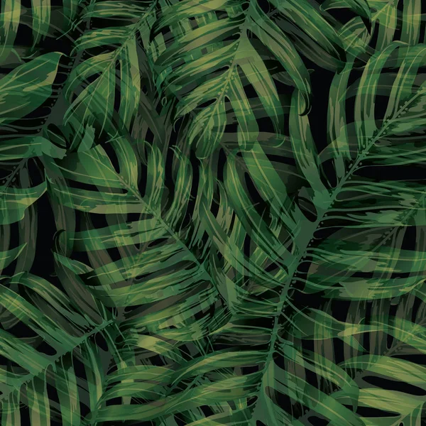 Motif sans couture Palm Monstera . — Image vectorielle