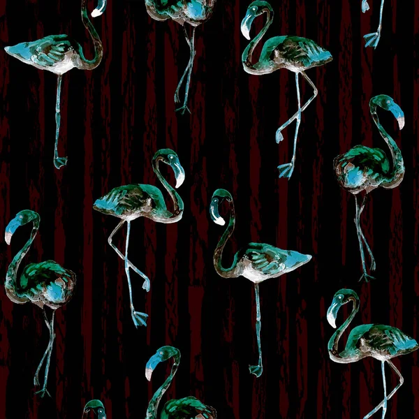 Το Flamingo μοτίβο. Καλοκαίρι ακουαρέλα φόντο. — Φωτογραφία Αρχείου