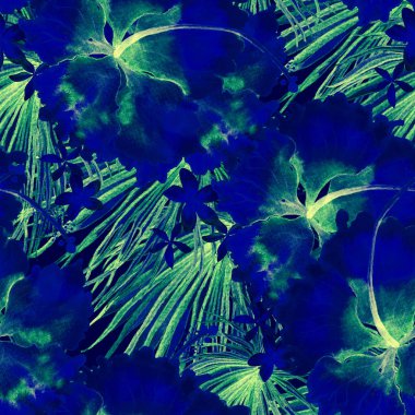 Egzotik desen. Yaz suluboya arka plan.