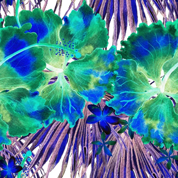 Egzotik desen. Yaz suluboya arka plan.