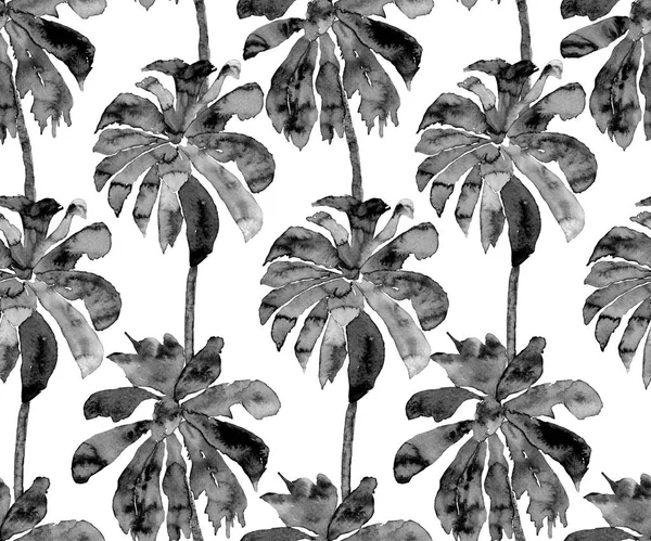 Palm minta. Egzotikus akvarell Seamless Pattern — Stock Fotó