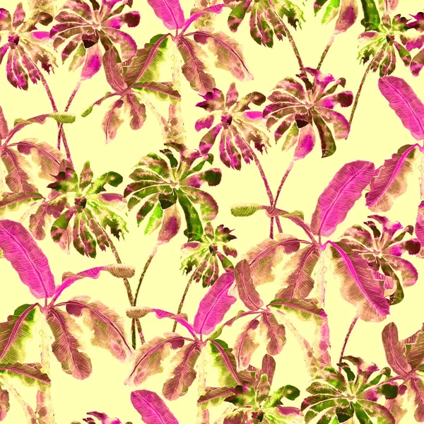 Palmiye desen. Suluboya muz ağacı sorunsuz Yazdır. 