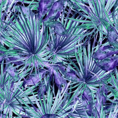 Egzotik desen. Yaz suluboya arka plan.