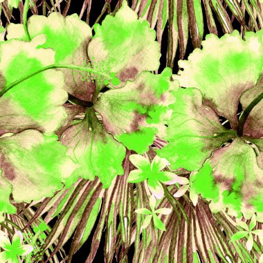 Egzotik desen. Yaz suluboya arka plan.