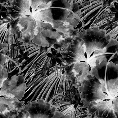 Egzotik desen. Yaz suluboya arka plan.