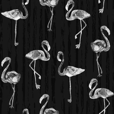 Flamingo desen. Yaz suluboya arka plan.