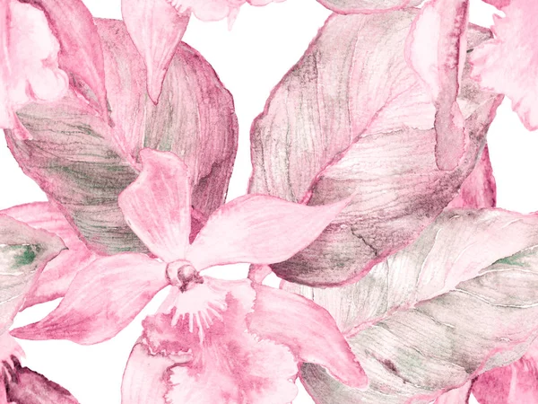 Orchidea zökkenőmentes minta. — Stock Fotó