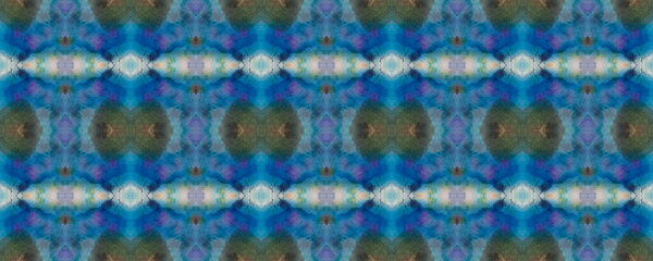 Paintbrush Aztec Background. Watercolor Ethnic Design. Blue, Grey, Green Pastel Fun Rectangle Ikat Rapport. Ethnic Seamless Pattern. Kilim Rug Random Texture. Chevron Geometric Swimwear Pattern.