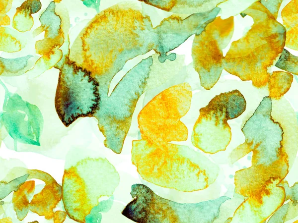 Watercolor leaves Seamless Pattern. — Stock Photo, Image