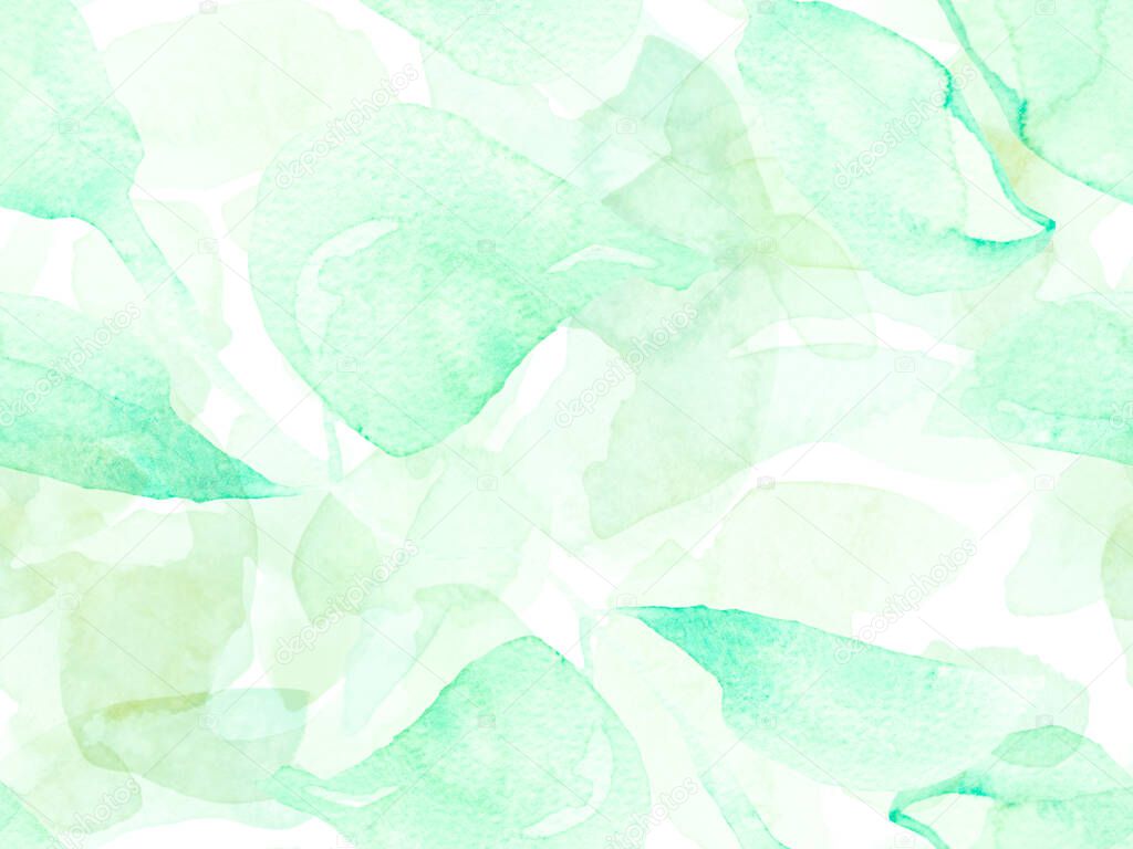 Watercolor leaves Seamless Pattern.