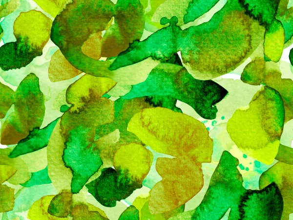 Folhas de aquarela Padrão sem costura. — Fotografia de Stock
