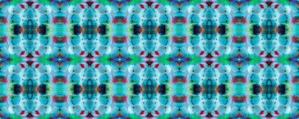 Blue, Grey, Red Pastel Fun Rectangle Ikat Rapport. Ethnic Seamless Pattern. Watercolor Ethnic Design. Paintbrush Aztec Background. Chevron Geometric Swimwear Pattern. Kilim Rug Random Texture.