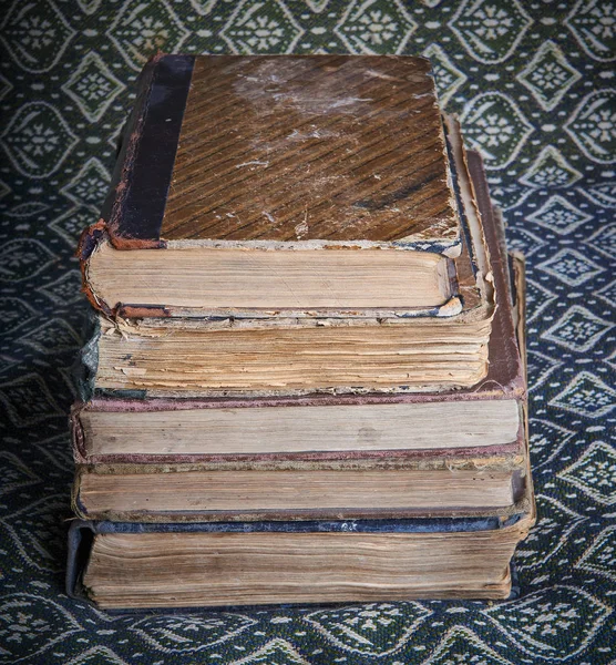 Composition of old books in a stack — Stock Photo, Image