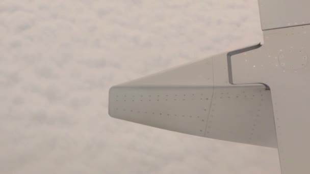 Airplane Engine Wing Above Clouds — Stock Video