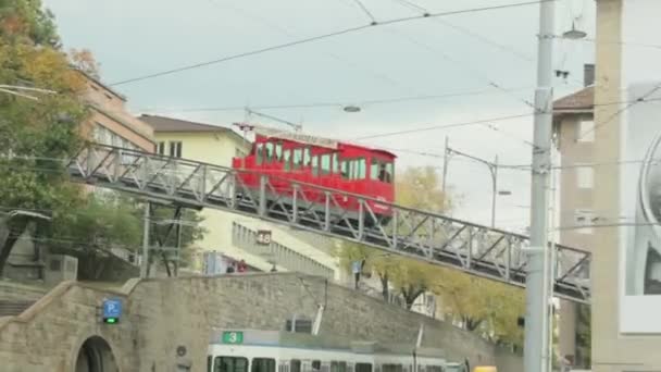 Transporte Funicular Zurich Suiza — Vídeo de stock