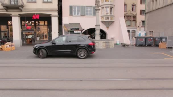 Stedelijk vervoer auto Tram — Stockvideo