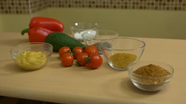 Grönsaker och kryddor — Stockvideo