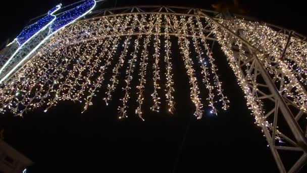 Iluminação exterior de Natal — Vídeo de Stock