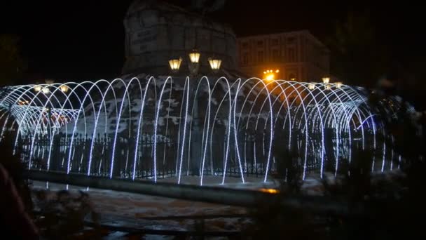 Noel Tünel Aydınlatma Kasaba Meydanı Nda — Stok video
