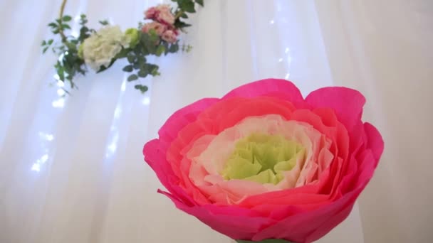 Прикраса папери квітка — стокове відео