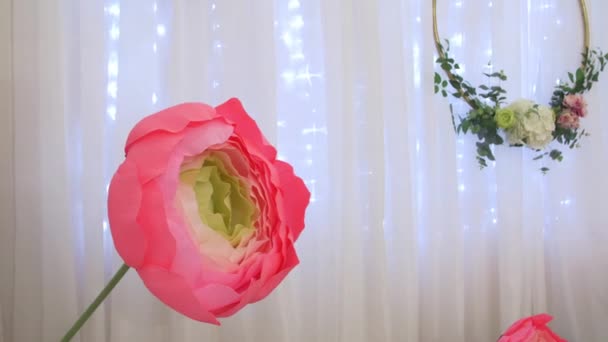 Decoración de papel de flor — Vídeo de stock