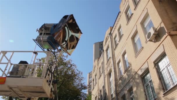 Cherry Picker Film Set luce — Video Stock