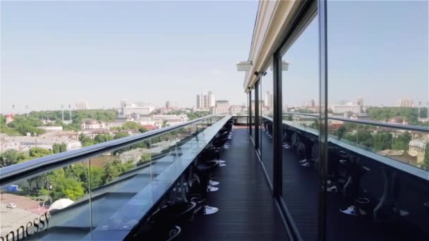 Оглядова тераса міський пейзаж — стокове відео