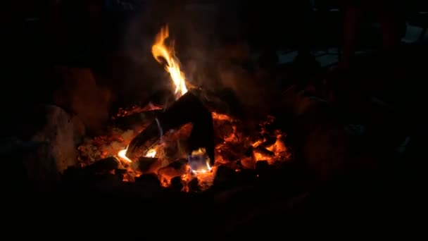Kamp ateşi ve hatmi — Stok video