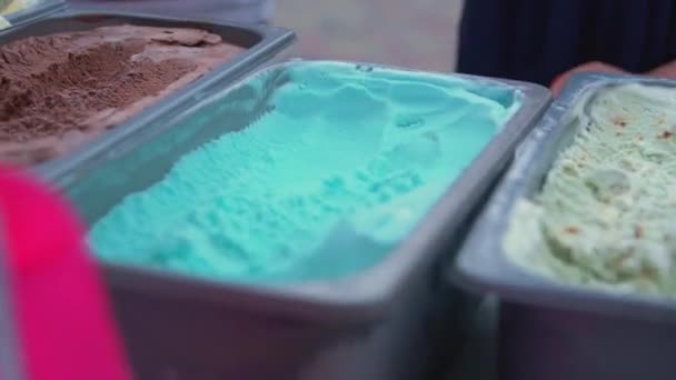 アイスクリーム付きショップ — ストック動画