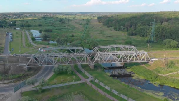 Most rzeczny kolejowy — Wideo stockowe