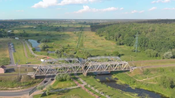 Tren de carga ferroviaria — Vídeos de Stock