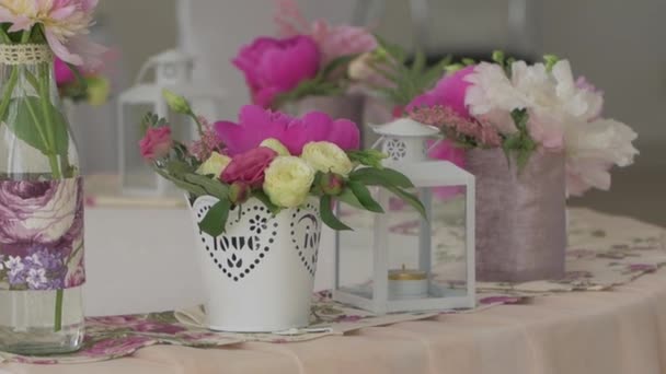 Bruiloft Bloemen decoratie — Stockvideo