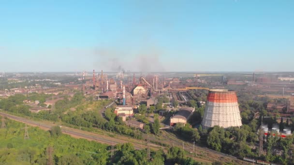 Planta de acero del horno de explosión — Vídeo de stock