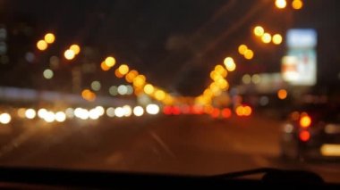 Gece Yolu Arabaları Işıklar Bulanık